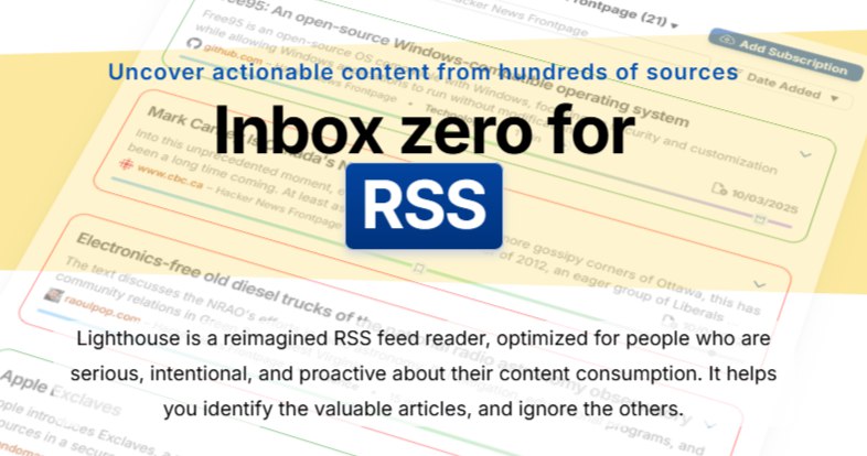 Lighthouse - The feed reader for finding actionable content